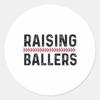 Raising Byllers Funny Mom Bysebyll Ronde Sticker