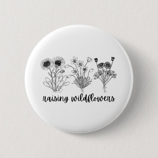 Raising Wild Flowers Ronde Button 5,7 Cm (Voorkant)