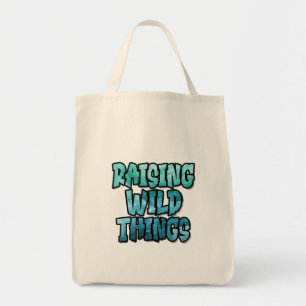 Raising Wild Things, gewaagde graffiti typografie Tote Bag
