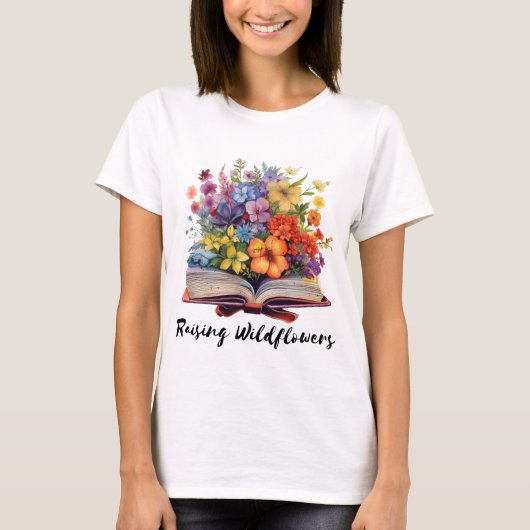 Raising Wildflowers Boek T-shirt (Voorkant)