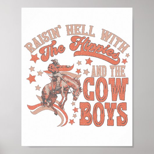 Raisin'hel met de Hippies en de Cowboys Poster (Voorkant)