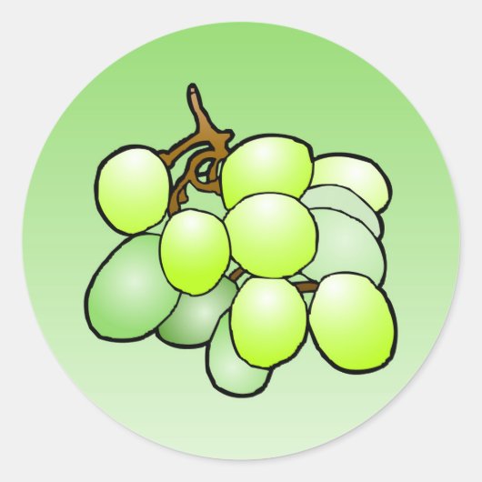 Raisins - Autocollant Rond Classique (Devant)