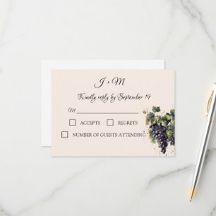 Raisins d'aquarelle de vignoble rustique RSVP