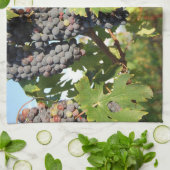 Raisins de cuve sur la serviette de cuisine de (Plié)