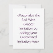 Raisins de vin rouge Art Custom Invitations ou Inv (Dos)