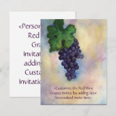 Raisins de vin rouge Art Custom Invitations ou Inv (Devant / Derrière)