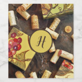 Raisins et corks Étiquettes artistiques du vin (Étiquettes simples)