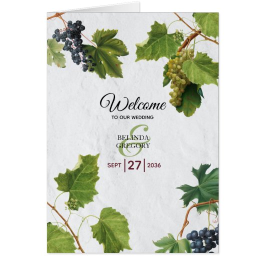 Raisins Grèce Île Mariage Ordre de service (Devant)