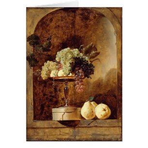 Raisins, pêches, coings dans un créneau par Frans