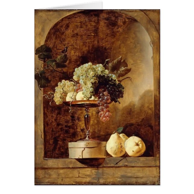 Raisins, pêches, coings dans un créneau par Frans (Devant)