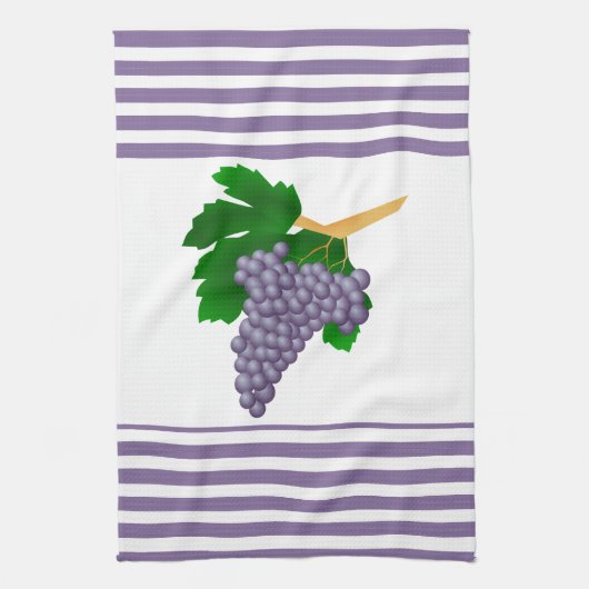 Raisins pourpres avec stries Serviette de cuisine (Vertical)