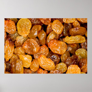 Raisins sluiten de achtergrond van de fototextuur. poster