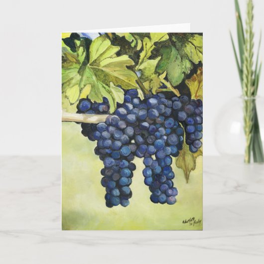 Raisins sur la carte de voeux d'art de vigne (Devant)