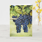 Raisins sur la carte de voeux d'art de vigne (Fleur jaune)