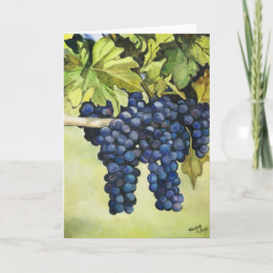 Raisins sur la carte de voeux d'art de vigne