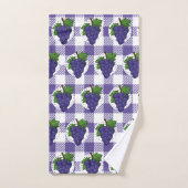Raisins sur Plaid violet blanc (Serviette à main)