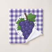 Raisins sur Plaid violet blanc (Gant de toilette)