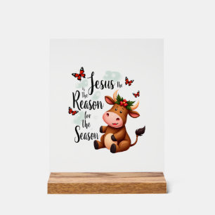 Raison de Jésus pour la saison vache Noël chrétien