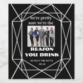 raison que vous buvez Boss photo vin étiquette cad (Étiquettes simples)