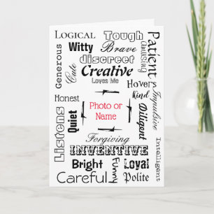 Raisons de la carte Pourquoi je t'aime Word Cloud