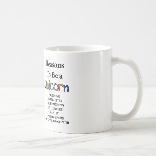 Raisons d'être une tasse de licorne (Droite)
