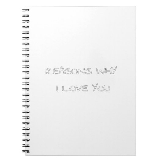 Raisons pour lesquelles je t'aime Carnet (Devant)