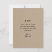 Raisons rustiques de Kraft d'être ma carte d'honne (Dos)