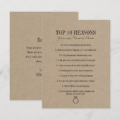 Raisons rustiques de Kraft d'être ma carte d'honne (Devant / Derrière)