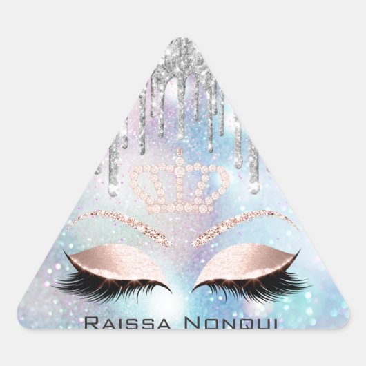 Raissa Crown 16th 15th Bridal Holographic4 Driehoek Sticker (Voorkant)