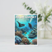 Raja Ampat Indonesia Scuba Diver Briefkaart (Staand voorkant)