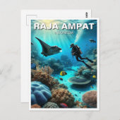 Raja Ampat Indonesia Scuba Diver Briefkaart (Voorkant / Achterkant)