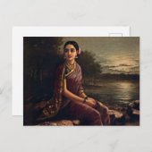 Raja ravi varma - Radha in het moonlight Briefkaart (Voorkant / Achterkant)
