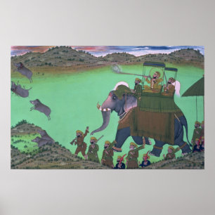 Raja Sarup Singh van Udaipur, op jacht op everzwij Poster