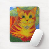 Rajah Golden Gold Sun Cat Fantasy Art Mousepad Muismat (Met muis)