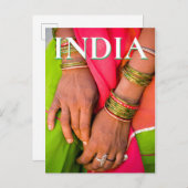 Rajasthan Sluiten van vrouwenhanden Briefkaart (Voorkant / Achterkant)