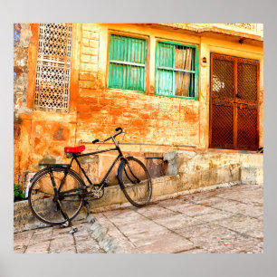 Rajasthan Street Scene: Indiase stijl Poster