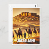 Rajasthan Thar Desert Jaisalmer India Reizen Briefkaart (Voorkant / Achterkant)