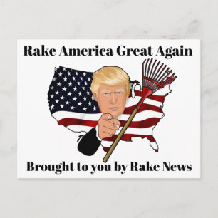 Rake News Trump Humor Anti-Donald Trump Briefkaart