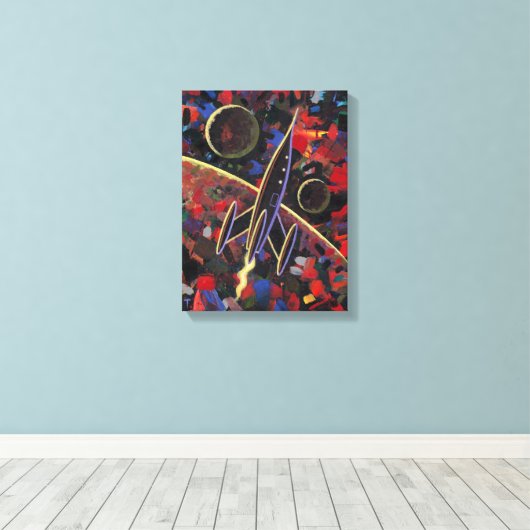 Raket #55 canvas afdruk (Insitu (Houten vloer))