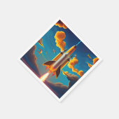 Raket bij zonsondergang servet (Hoek)