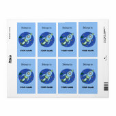 Raket blauw groen Boekplaat Label (Full Sheet)