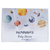 Raket Outer Space Boy Baby shower Party Groot Cadeauzakje (Achterkant)