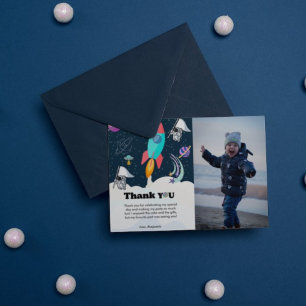 Raket planeet sterrenstelsel & buitenruimte dank u aankondiging