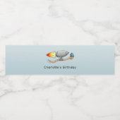 raket-regenworm waterfles etiket (Enkel label)