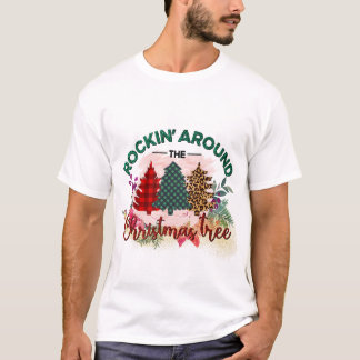 Raket rond de kerstboom t-shirt
