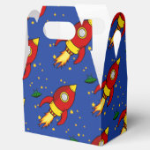 Raket rood geel Gable Favor Box Bedankdoosjes (Geopend)