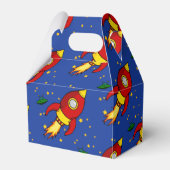 Raket rood geel Gable Favor Box Bedankdoosjes (Voorkant Zijde)
