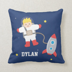 Raket Ruimte Kleine Blonde Astronaut Jongenskamer Kussen