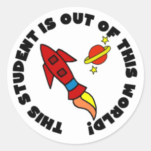 Raket uit deze wereld Student Stickers