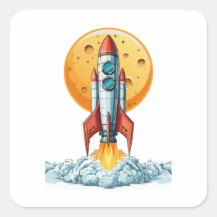 raket vierkante sticker
